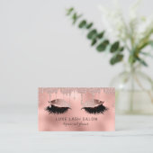 Carte De Visite Salon de beauté Lashes Pink Parties scintillant Ro (Debout devant)