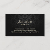 Carte De Visite Salon de beauté Luxury Gold Leopard Black Stried (Dos)
