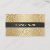 Carte De Visite Salon de beauté Luxury Gold Leopard Black Stried (Devant)