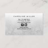 Carte De Visite Salon de beauté maquillage élégant en marbre d'arg (Dos)