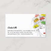 Carte De Visite Salon de beauté maquillage moderne illustré coiffe (Dos)