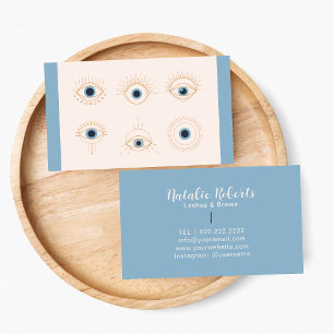 Carte De Visite Salon de beauté minimaliste Pastel Blue & Pink Eye