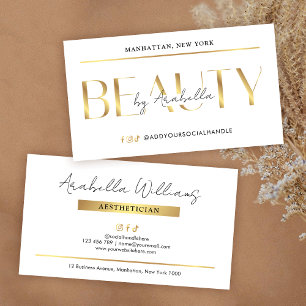 Carte De Visite Salon de Beauté Modern Glam Gold Lash Esthéticienn