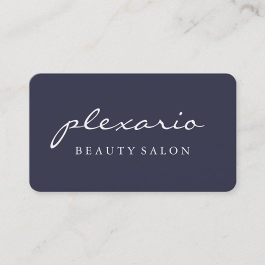 Carte De Visite Salon de beauté moderne BLEU simple (Devant)