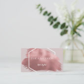 Carte De Visite Salon de beauté moderne de cheveux d'or rose (Debout devant)