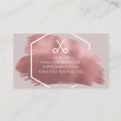 Carte De Visite Salon de beauté moderne de cheveux d'or rose (Dos)