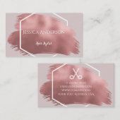 Carte De Visite Salon de beauté moderne de cheveux d'or rose (Devant / Derrière)