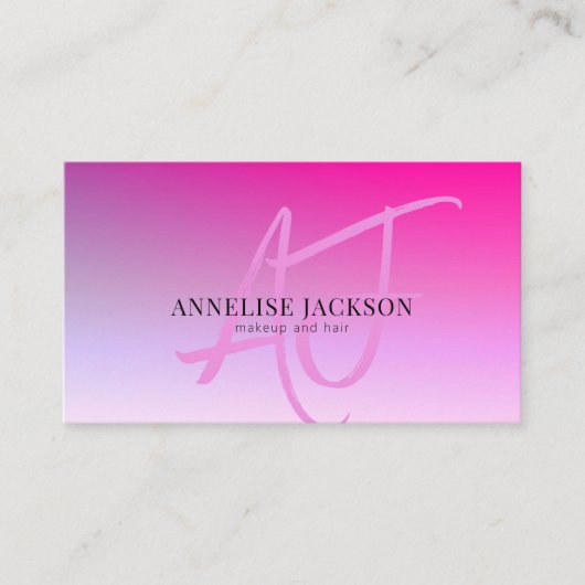 Carte De Visite Salon de beauté moderne et rose chaud QR CODE (Devant)