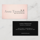 Carte De Visite Salon de beauté moderne Faux Rose Gold Foil (Devant / Derrière)