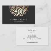 Carte De Visite Salon de beauté moderne Gold Circles (Devant / Derrière)