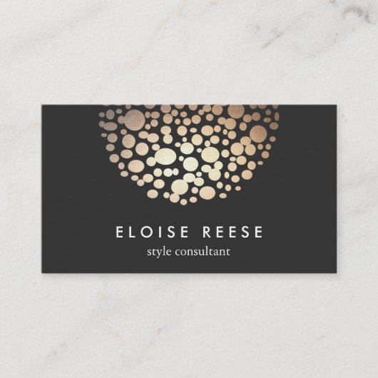 Carte De Visite Salon de beauté moderne Gold Circles (Devant)