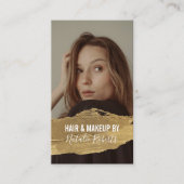 Carte De Visite Salon de beauté moderne Gold Lipstick Stain Photo (Devant)