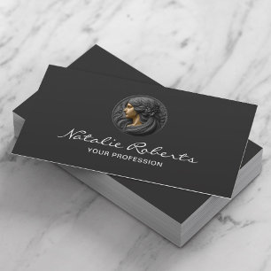 Carte De Visite Salon de Beauté Moderne Logo Coiffeur Styliste Élé