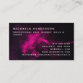 Carte De Visite Salon de beauté moderne Pink Neon & Smoke (Dos)