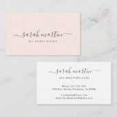 Carte De Visite Salon De Beauté Moderne Simple Blush Pink Élégant (Devant / Derrière)