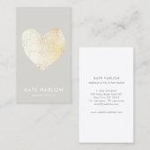 Carte De Visite Salon de beauté moderne tendance Gold Heart (Devant / Derrière)