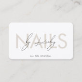 Carte De Visite Salon de beauté Nail Tech Sable Manucure Minimal (Devant)