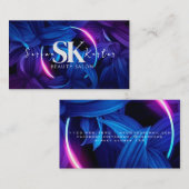 Carte De Visite Salon de beauté Neon Abstraite femme moderne (Devant / Derrière)