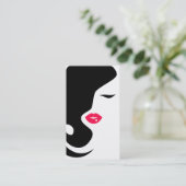 Carte De Visite Salon de beauté noir minimaliste femme Silhouette (Debout devant)