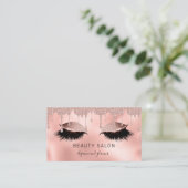 Carte De Visite Salon de beauté Parties scintillant Rose léger or (Debout devant)