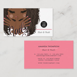 Carte De Visite Salon de beauté pour cheveux et ongles afro-améric