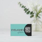 Carte De Visite Salon de beauté pour cils  CODE QR   (Debout devant)