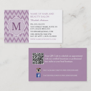 Carte De Visite Salon de beauté Purple Chevron