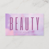 Carte De Visite Salon de beauté QR Code & Logo Holographique viole (Devant)