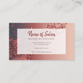 Carte De Visite Salon de beauté Red Splash pour maquilleur et chev (Dos)