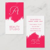 Carte De Visite Salon de beauté rose (Devant / Derrière)