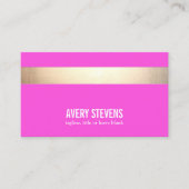 Carte De Visite Salon de beauté rose chaud moderne et doré (Devant)