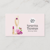 Carte De Visite Salon de beauté rose et blush (Devant)