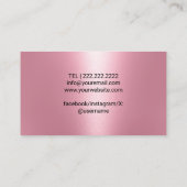 Carte De Visite Salon de beauté rose moderne Eyelash Microblading (Dos)