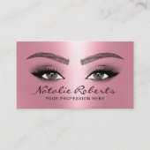 Carte De Visite Salon de beauté rose moderne Eyelash Microblading (Devant)