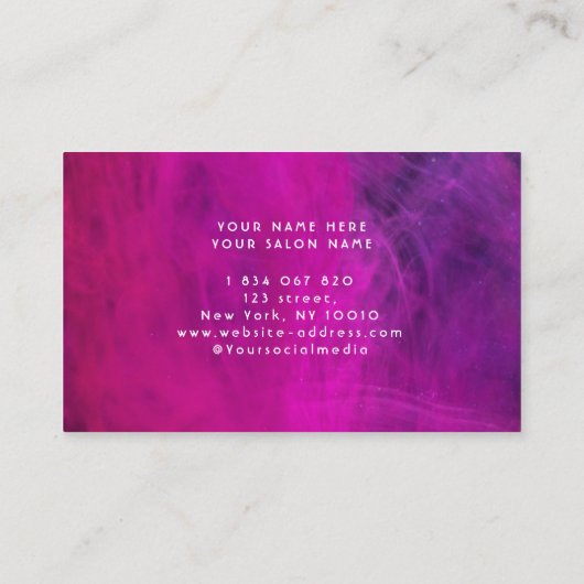 Carte De Visite Salon de beauté rose néon (Dos)