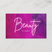 Carte De Visite Salon de beauté rose néon (Devant)