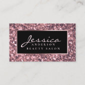 Carte De Visite Salon de beauté rose Parties scintillant or (Devant)