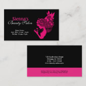 Carte De Visite Salon De Beauté (Rose Profond) (Devant / Derrière)