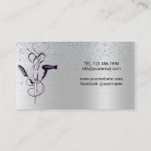 Carte de visite Salon de beauté Silver Glitter (Dos)