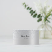 Carte de visite Salon de beauté Silver Glitter (Debout devant)