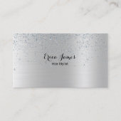 Carte de visite Salon de beauté Silver Glitter (Devant)