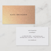 Carte De Visite Salon de beauté simple et moderne Faux Gold (Devant / Derrière)