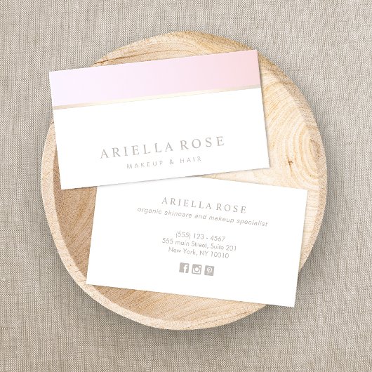 Carte De Visite Salon de beauté Simple Pink Ombre