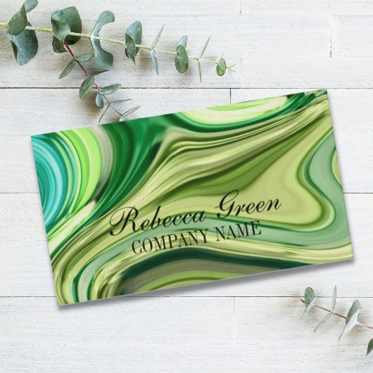 Carte De Visite salon de beauté SPA abstraite couleur vert citron