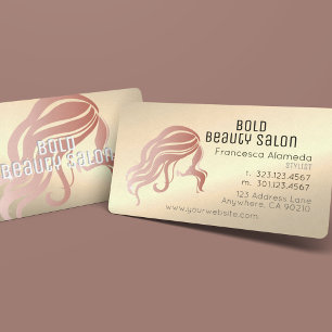 Carte De Visite Salon de beauté Styliste Metallic 14k + Rose Gold