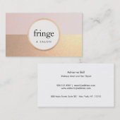 Carte De Visite Salon de beauté tendance Pink FAUX Gold Foil (Devant / Derrière)