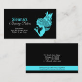 Carte De Visite Salon de beauté (Turquoise) (Devant / Derrière)