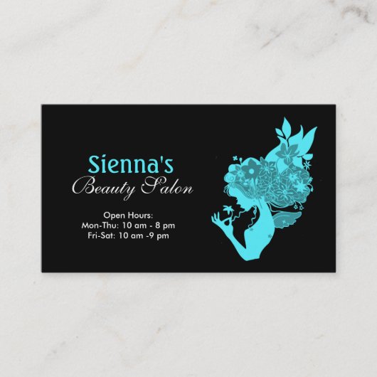 Carte De Visite Salon de beauté (Turquoise) (Devant)