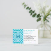 Carte De Visite Salon de Beauté Turquoise Chevron (Debout devant)