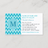 Carte De Visite Salon de Beauté Turquoise Chevron (Devant)
